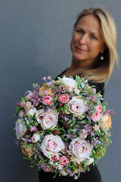 Angela, uroczy kwiatowy wianek, śr.29cm 