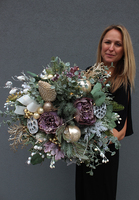 box świąteczny / stroik Zgaszony Fiolet Deluxe, wys.50cm