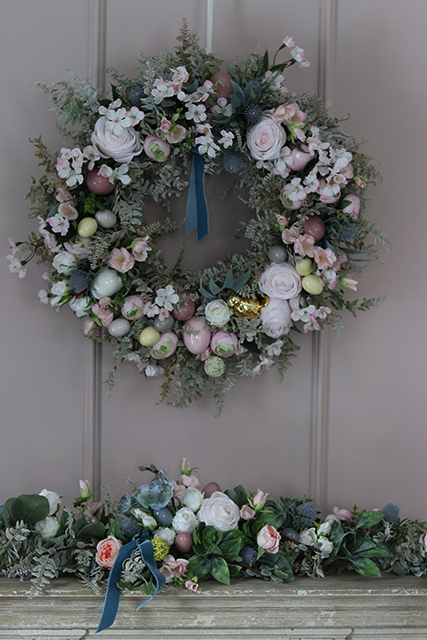 bajeczny wianek wielkanocny, Green Canoe Pastels, śr.56cm 