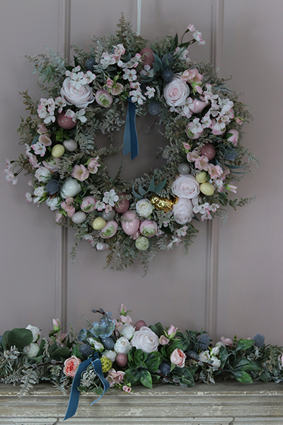 bajeczny wianek wielkanocny, Green Canoe Pastels, śr.56cm 