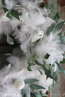 Biella, wielkanocny wianek z białych piór, śr.40cm