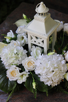 Biała Hortensja z Latarenką, wieniec / wiązanka nagrobna, śr.63cm 