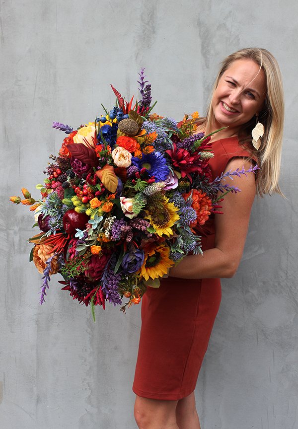 Bogactwo Jesieni, barwny jesienny kosz, wym.65x45x46cm 