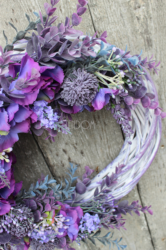 Fioletowa Mgła, wianek na drzwi, śr. 37cm