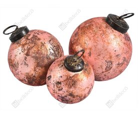 Bosco różowe bombki B,kpl.6szt., wym.6.5x6.5x6.5cm