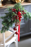 Karminowe Święta, bożonarodzeniowy stroik na drzwi, wym.40x60cm