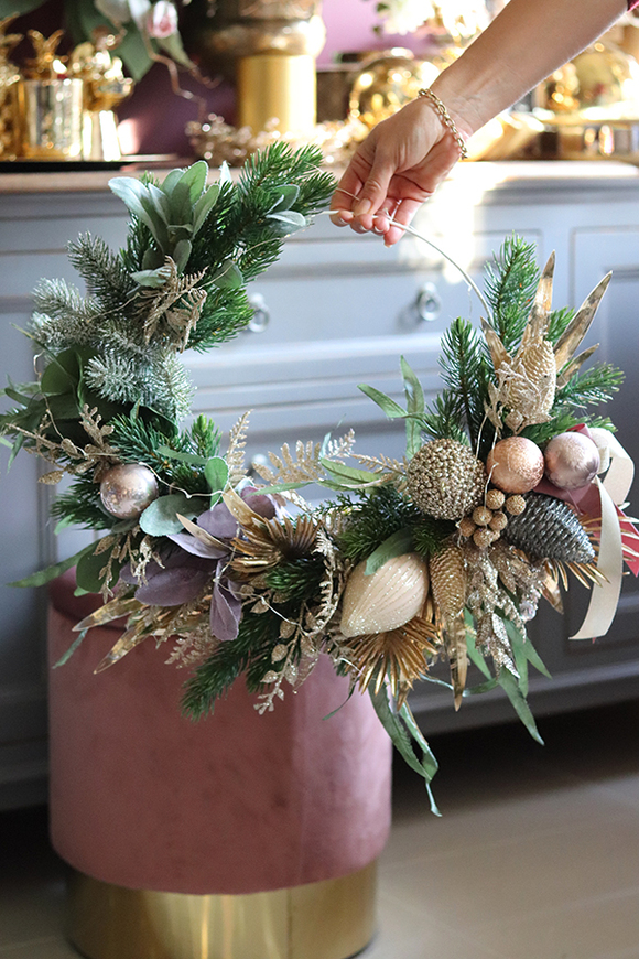 bożonarodzeniowy wianek, Złota Rezydencja Subtelle Premium, śr.47cm