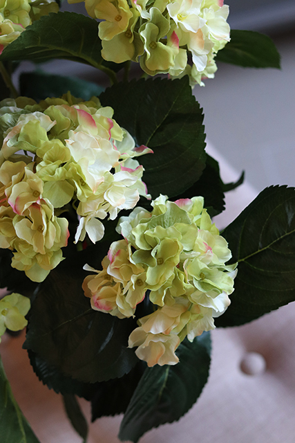 doniczkowa hortensja Ciemnozielona, wysokiej jakości sztuczne kwiaty, wys.40cm