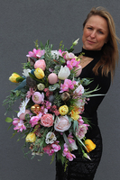 Happy Easter, wielkanocna kompozycja w donicy laos, wym.30x36x60cm