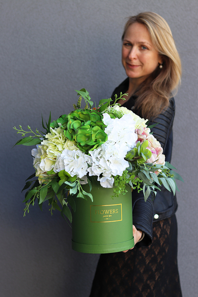 flowerbox Gertano w zielonym pudełku, wys.50cm