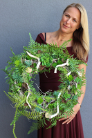 duży egzotyczny wianek, Wooden Style, śr.55cm