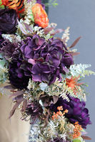 fioletowo-pomarańczowa girlanda kwiatowa, Maestro Orange, dł.100cm 