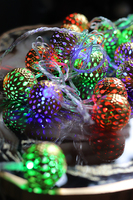 Austrie, lampki choinkowe ażurowe złote 20 kulek, dł.3.6m