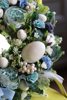 Blue Delina, elegancki wielkanocny wianek w błękitach, śr.30cm