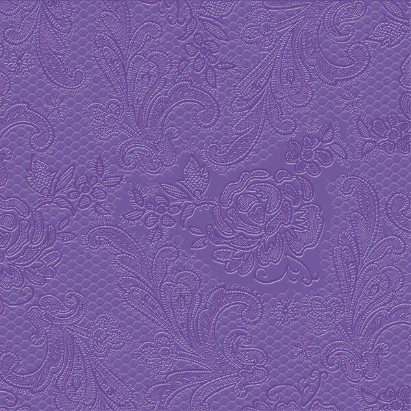 serwetki papierowe fioletowe koronkowe, 33x33cm, 15szt.