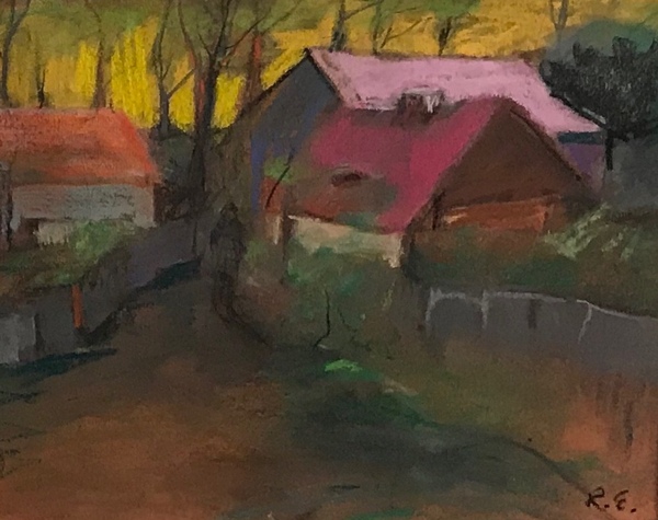 Pejzaż Komorowski, sucha pastel, wym. 30x40cm