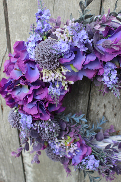 Fioletowa Mgła, wianek na drzwi, śr. 37cm