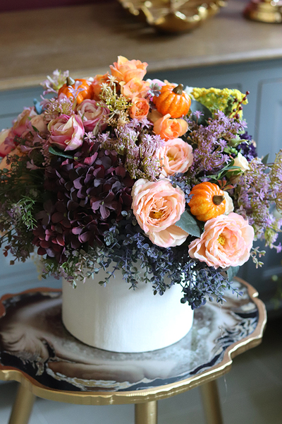 Autumn Mullan, box jesienny z dyniami, wys.44cm