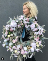 bajeczny wianek wielkanocny, Green Canoe Pastels, śr.56cm 