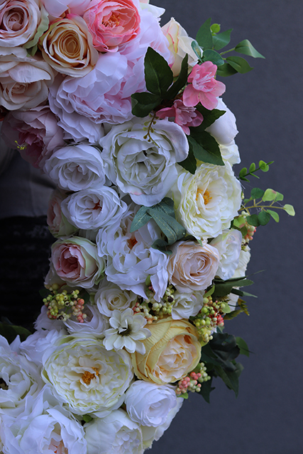 bardzo duży wianek na drzwi, Maria Antonina, śr.70cm 