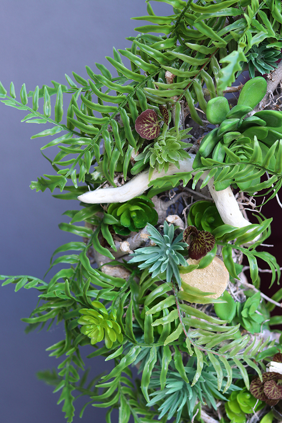 duży egzotyczny wianek, Wooden Style, śr.55cm