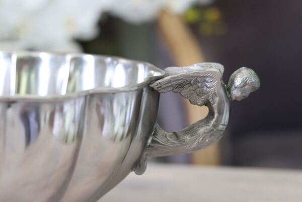 cynowane naczynie Anioły, wym.16.5x53x31cm