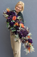 fioletowo-pomarańczowa girlanda kwiatowa, Maestro Orange, dł.100cm 