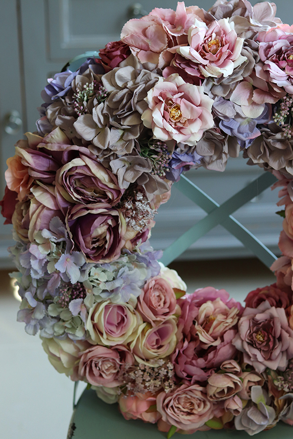 Bogactwo Natury Fiolet & Morela, duży wianek na drzwi, śr.50cm