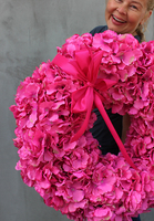 duży elegancki wianek Różowa Hortensja Extra, śr.60cm