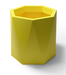 Ceres, geometryczna donica, cytrynowa, wys.70xśr.75cm