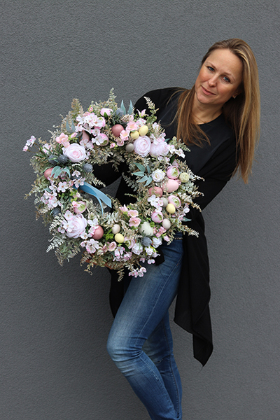 bajeczny wianek wielkanocny, Green Canoe Pastels, śr.56cm 