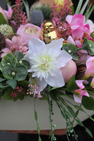 Happy Easter, wielkanocna kompozycja w donicy laos, wym.30x36x60cm