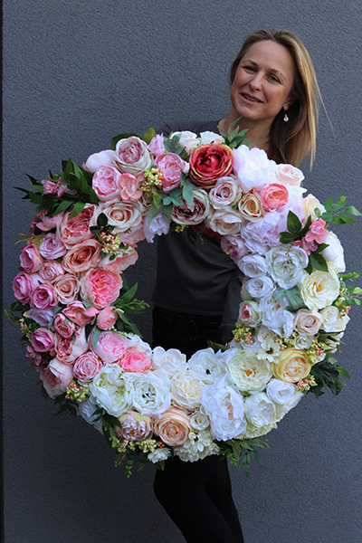 bardzo duży wianek na drzwi, Maria Antonina, śr.70cm 