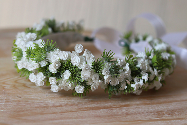 Vanessa, komunijny kwiatowy wianek na głowę, rozmiar uniwersalny