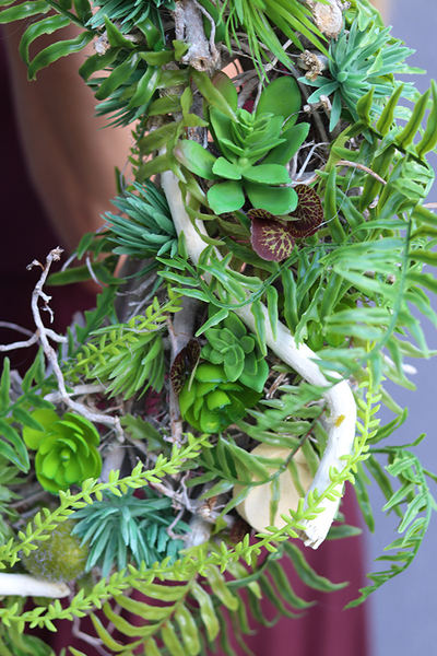 duży egzotyczny wianek, Wooden Style, śr.55cm