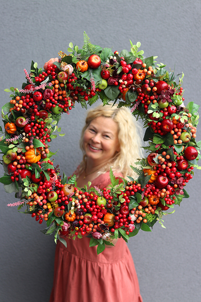 bardzo efektowny, ogromny wianek Extra Autumn Big, śr.70cm  