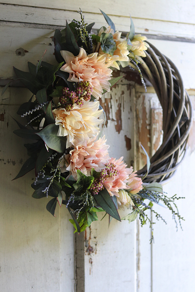 Berina, asymetryczny wianek na drzwi, śr.38cm 