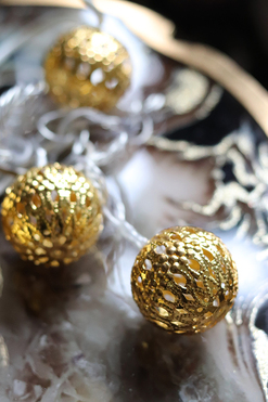 Austrie Gold, lampki choinkowe ażurowe złote 10 LED