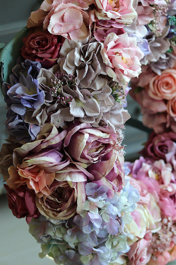 Bogactwo Natury Fiolet & Morela, duży wianek na drzwi, śr.50cm