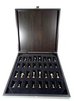 ekskluzywne klasyczne szachy metalowe, Staunton, wym.36x36cm 