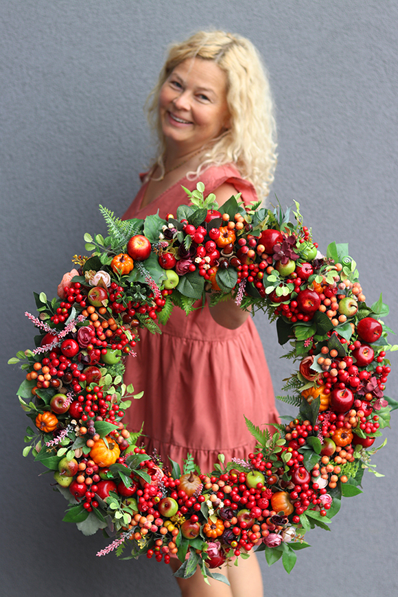 bardzo efektowny, ogromny wianek Extra Autumn Big, śr.70cm  