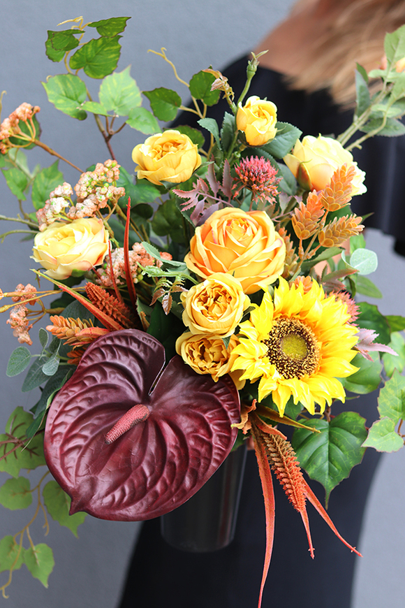 Miodowe Lata, bukiet / dekoracja nagrobna, dł.59cm