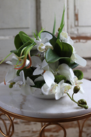 kompozycja kwiatowa Dekoria Silver Mini w srebrnej misie, wys.22cm