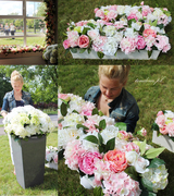 ogromna donica z kwiatami Maria Antonina, wys. ok.30cm, dł. 90cm