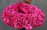 duży elegancki wianek Różowa Hortensja Extra, śr.60cm