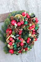 Czerwona Kraina, świąteczny wianek na drzwi, śr.27cm