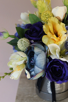 kompozycja kwiatowa / bukiet flowerbox, Wiosna w mieście, wys.23cm