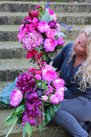 dekoracja nagrobna + bukiet Różowe Anioły komplet, wym.78cm 