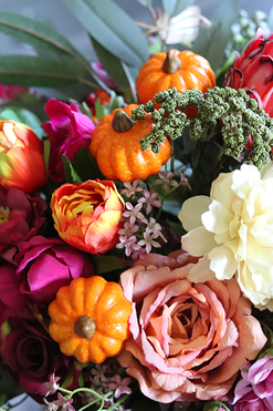 Autumn Colours, box jesienny z dyniami, wys.50cm