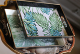 OD RĘKI Decoradore Tropicana 2, taca melaminowa z monsterą, wym.3,5x29,5x22cm